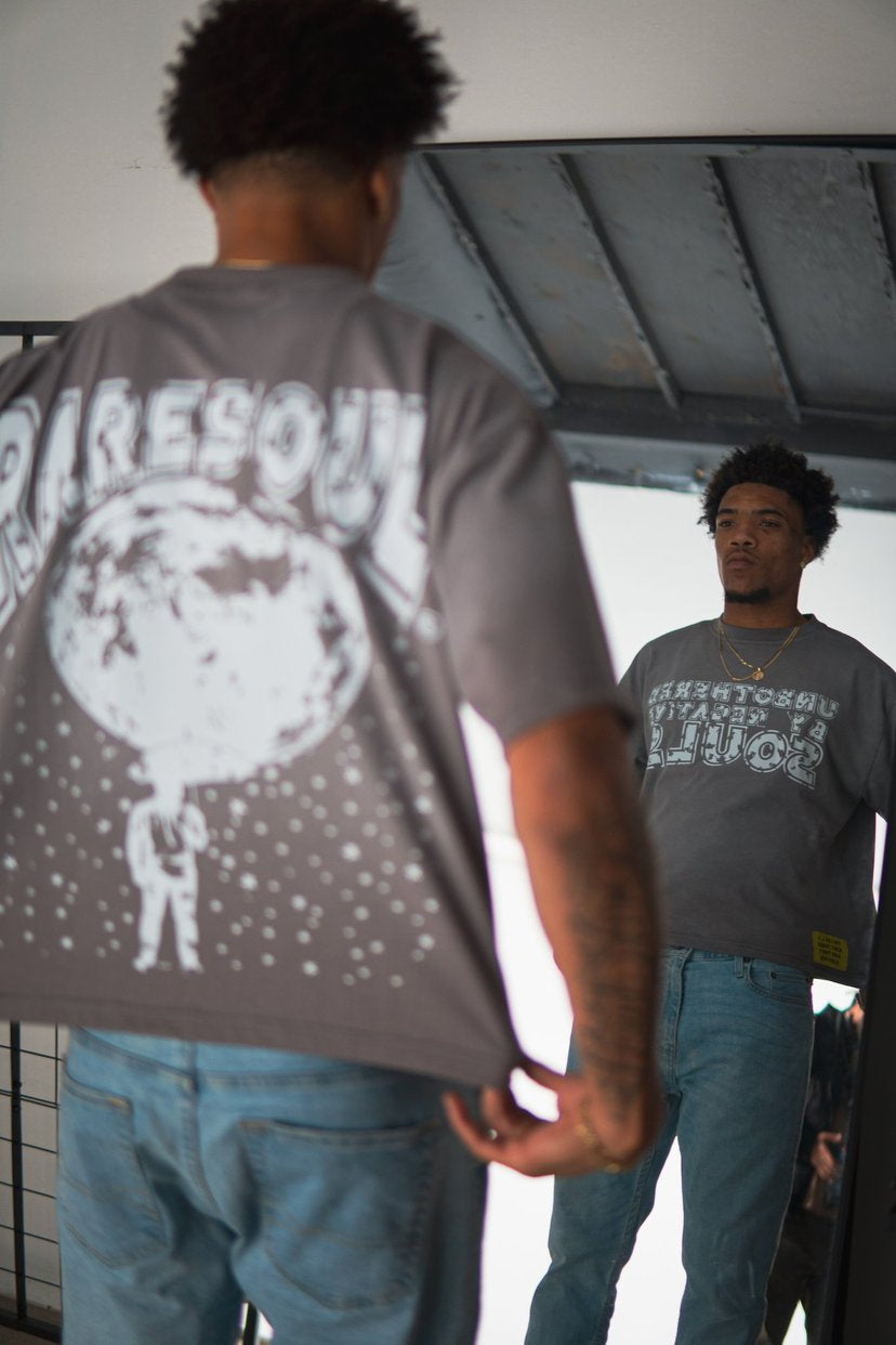 Unbothered Tee (Grey & White)