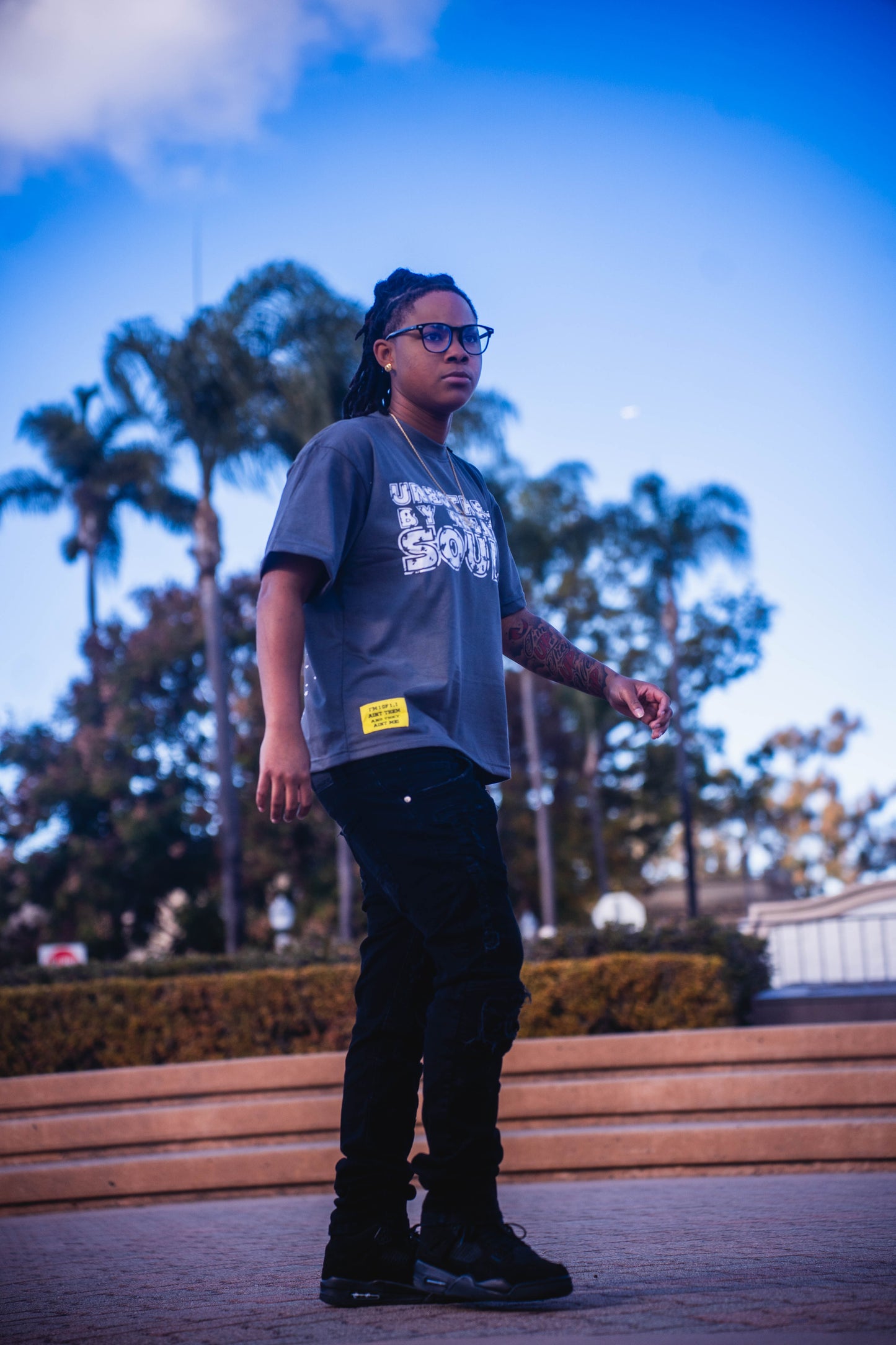 Unbothered Tee (Grey & White)
