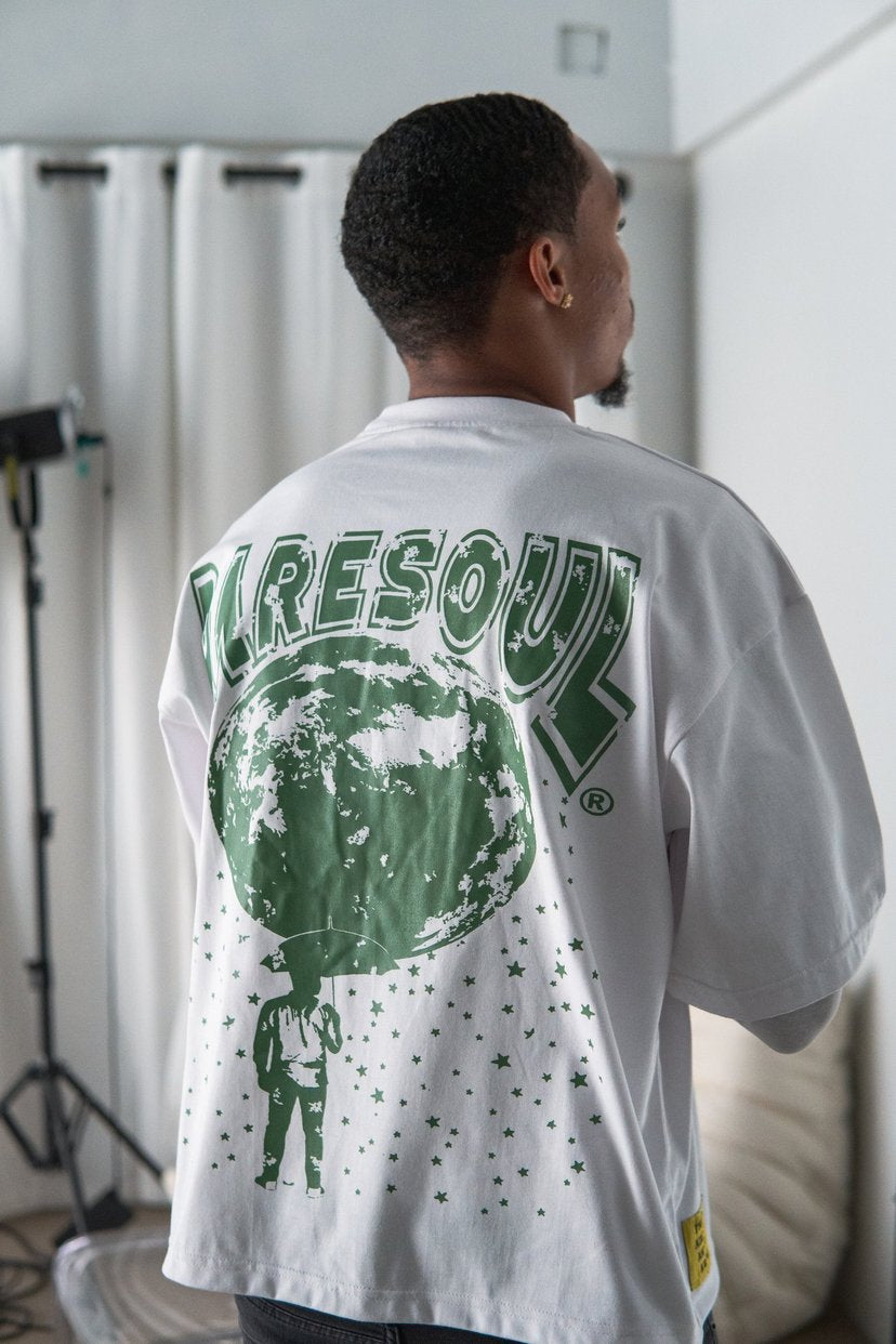 Unbothered Tee (Green & White)