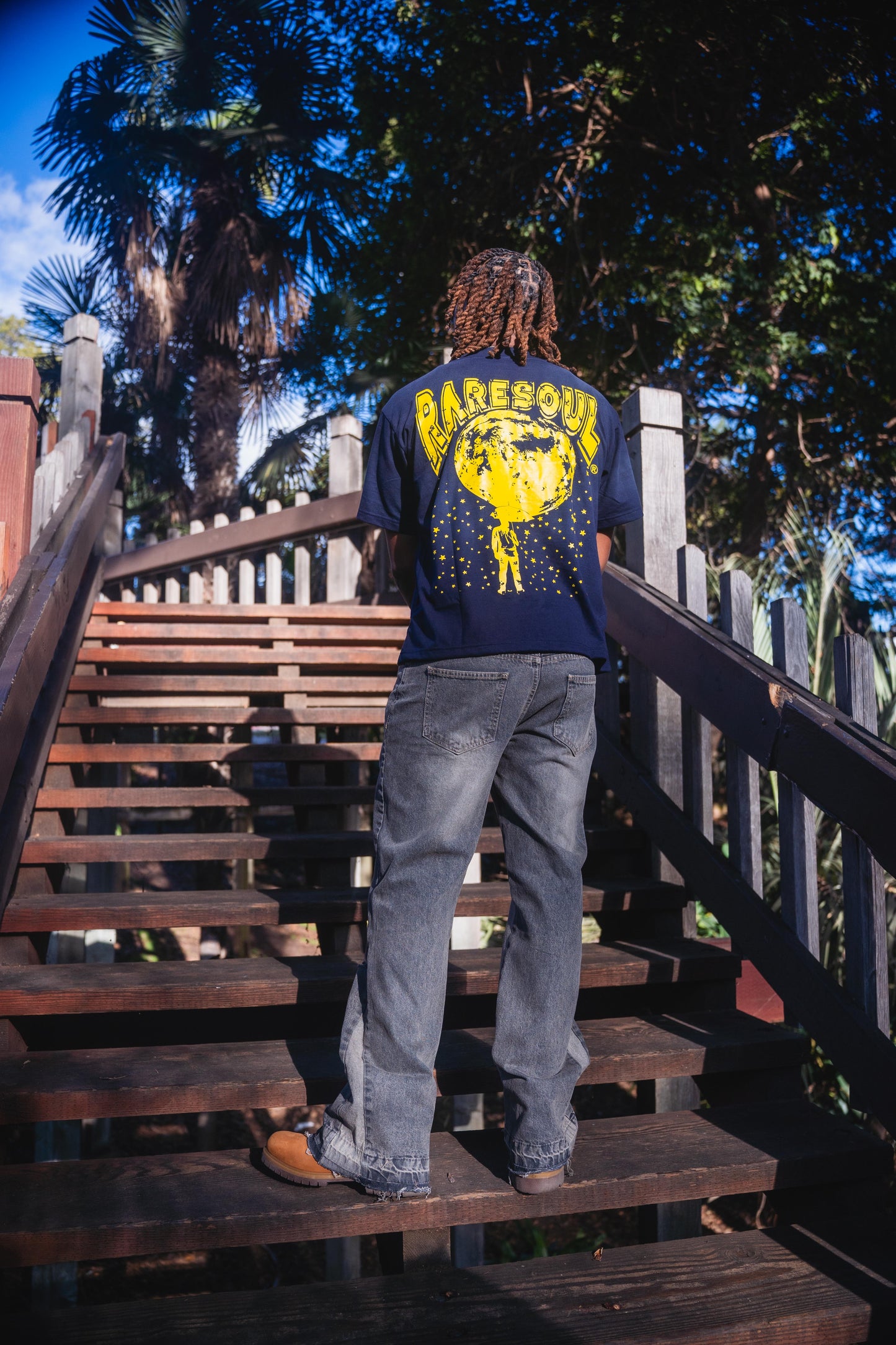 Unbothered Tee (Navy Blue & Yellow)