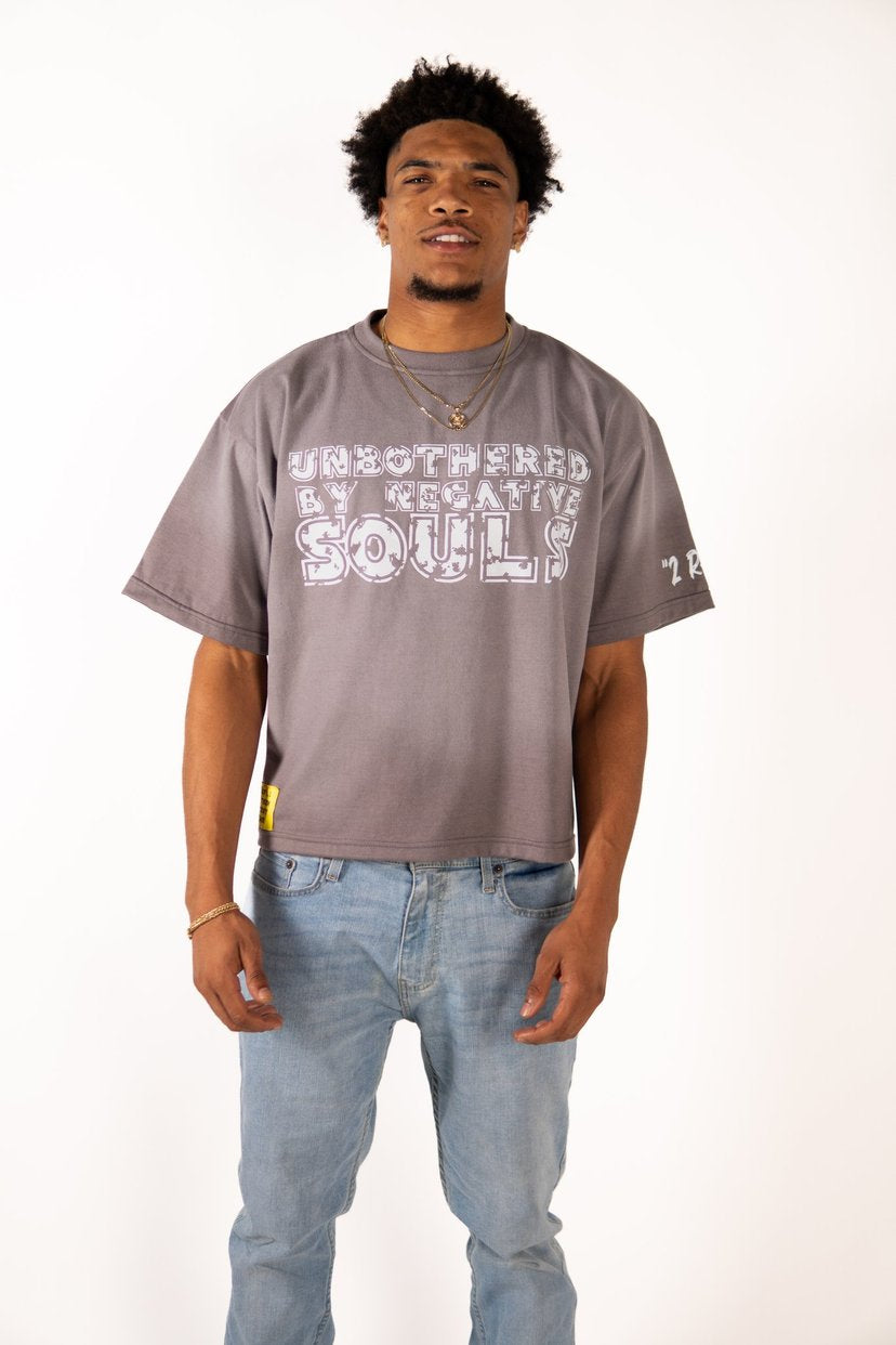 Unbothered Tee (Grey & White)