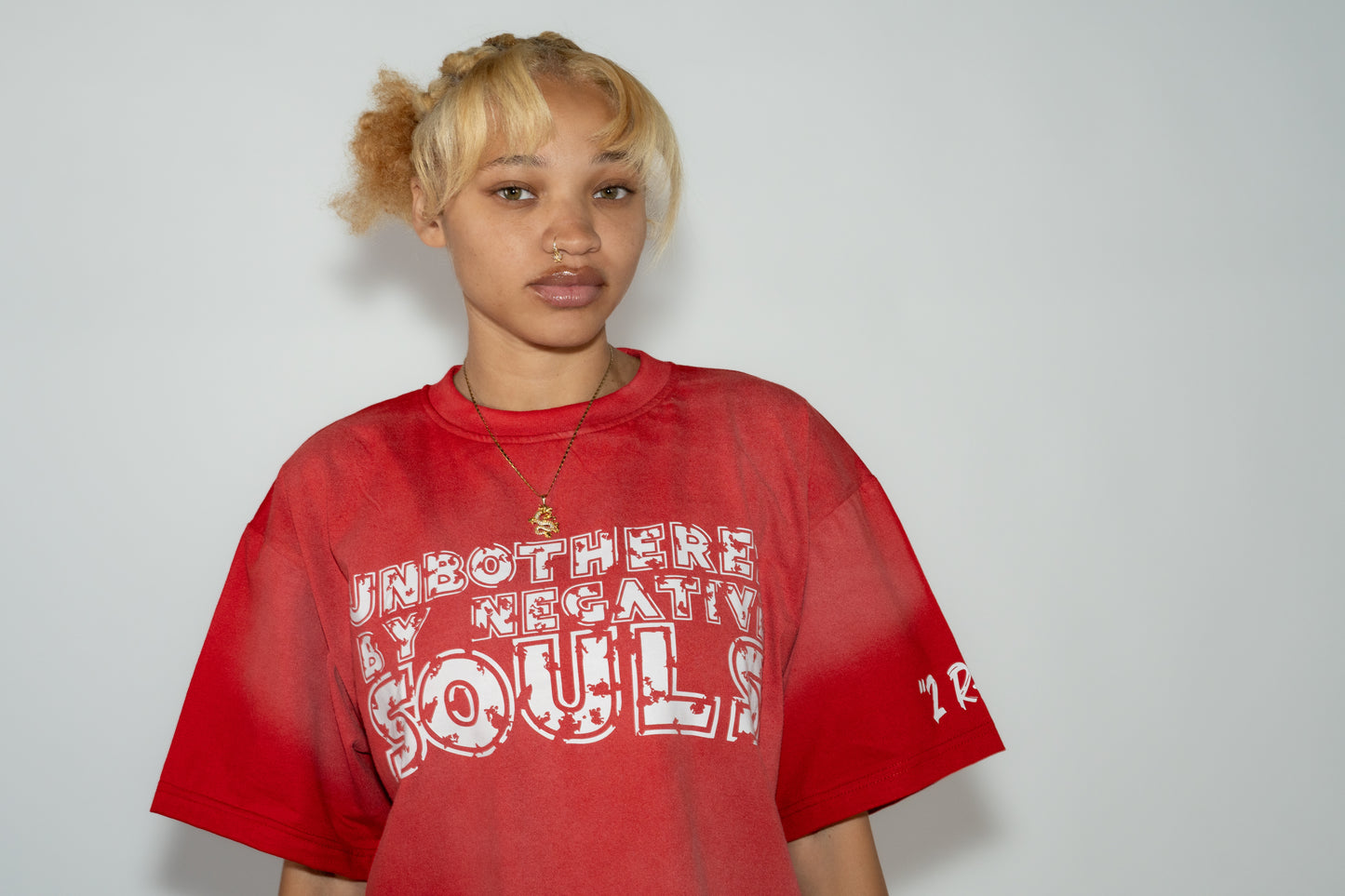 Unbothered Tee (Red & White)