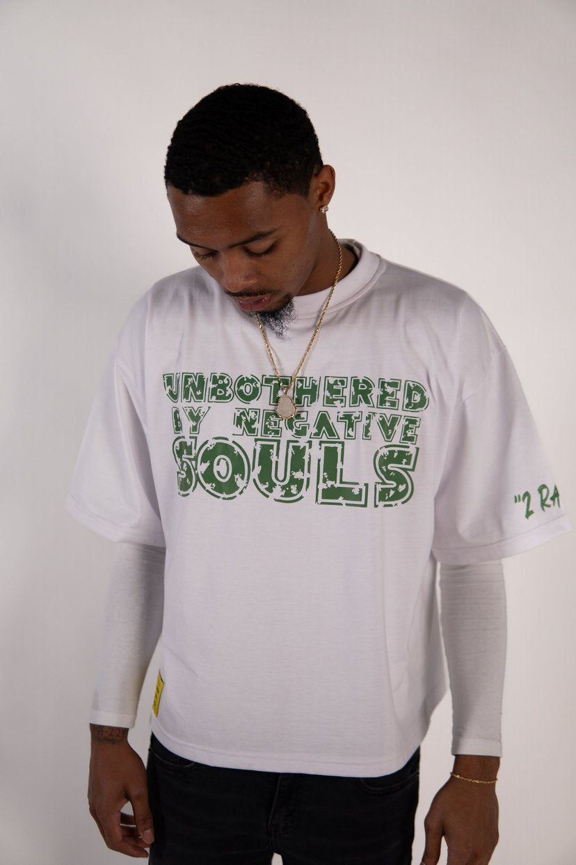 Unbothered Tee (Green & White)