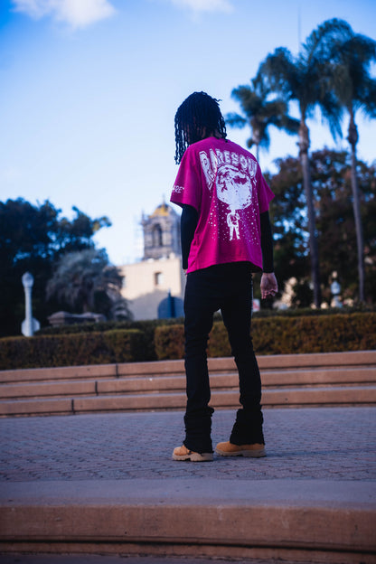 Unbothered Tee (Pink & White)