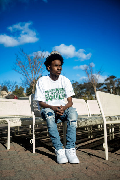 Unbothered Tee (Green & White)