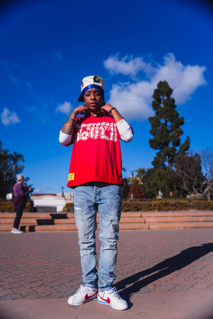Unbothered Tee (Red & White)